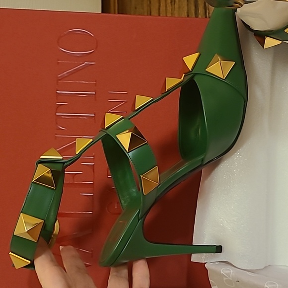 HP !! Valentino Roman stud ankle strap pump - brilliant green 100, 38.5 - Picture 7 of 14